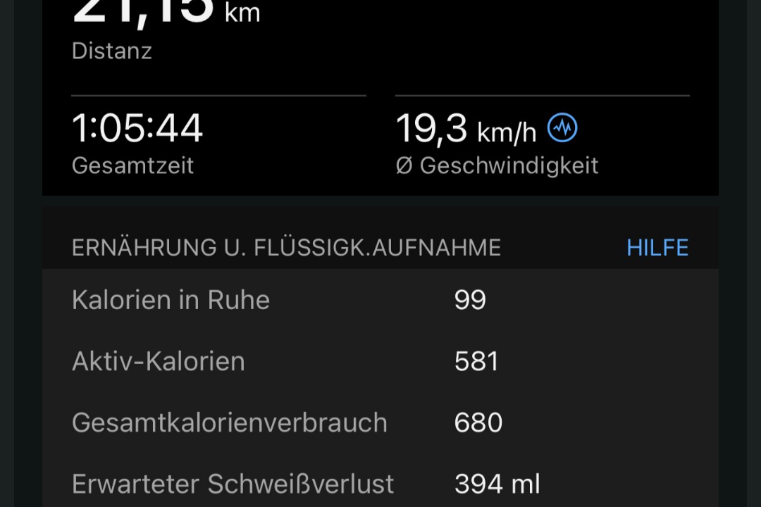 Radtour: Energiewerte gemessen mit Garmin Radtour: Energiewerte gemessen mit Garmin