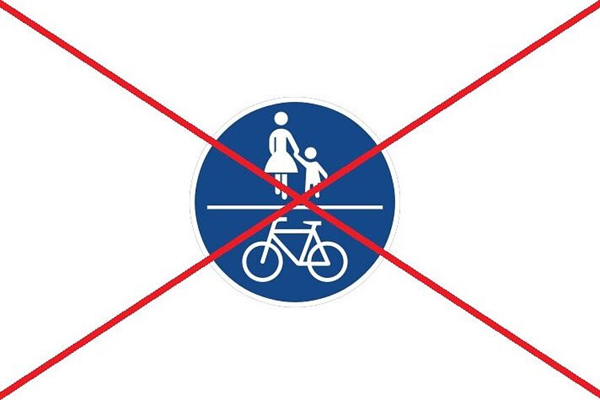 Keine gemeinsamen Geh- und Radwege Keine gemeinsamen Geh- und Radwege