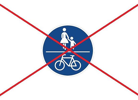 Keine gemeinsamen Geh- und Radwege
